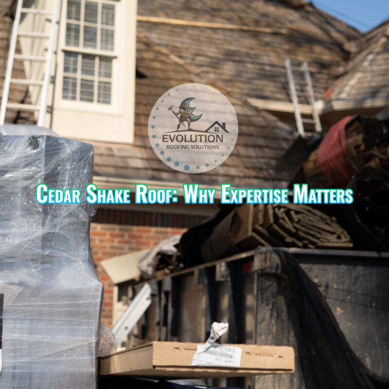 A Cedar Shake roof is being installed