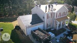 A new roof is being installed